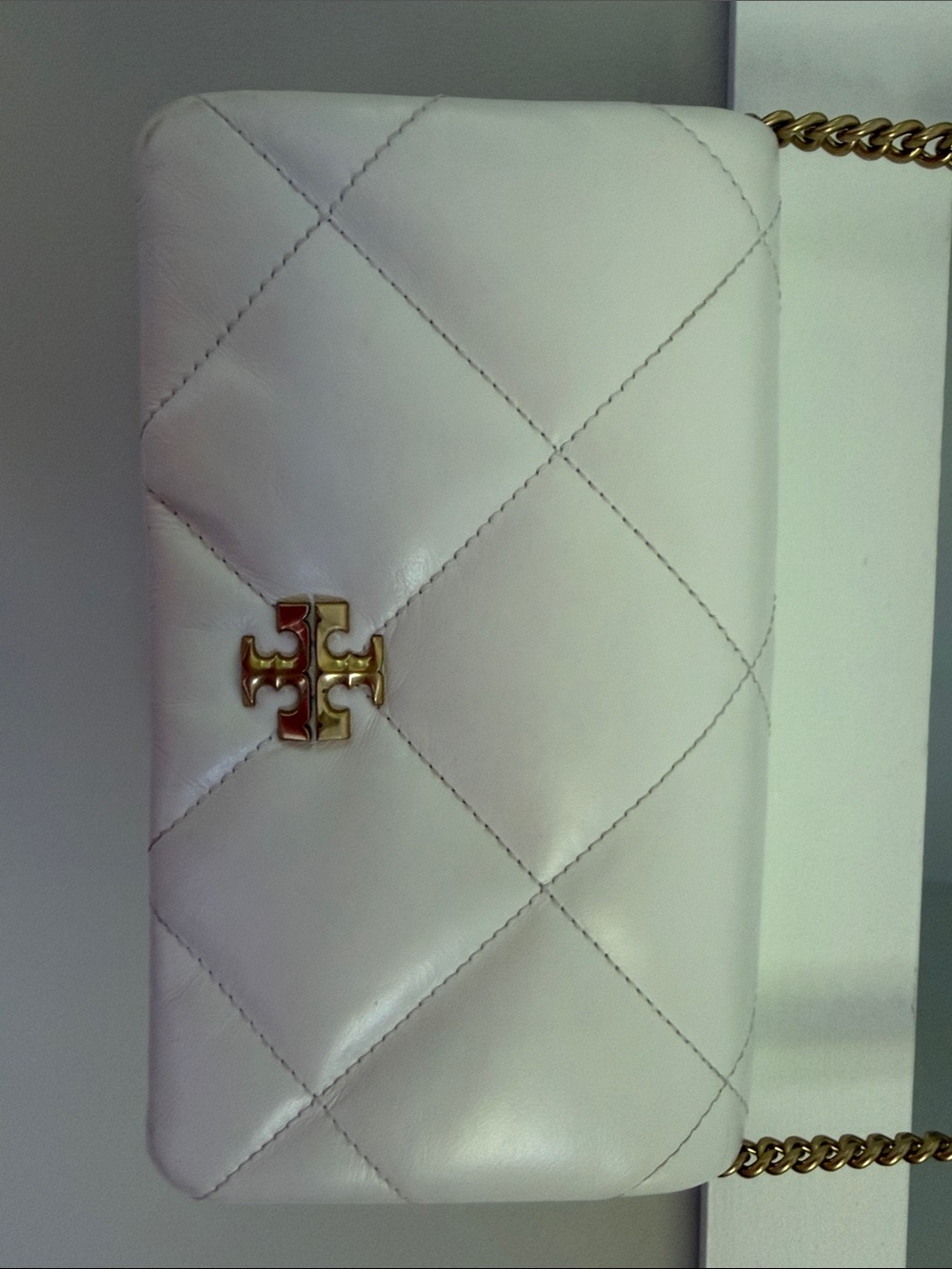 Tory Burch Kira Diamond Quilt Crossbody in color Blanc - Picture 6 of 14
